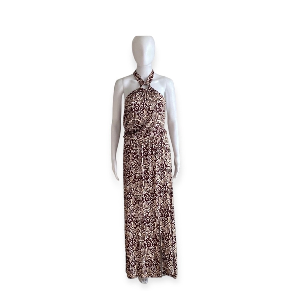 Boston Proper Brown Halter Maxi Dress Size M